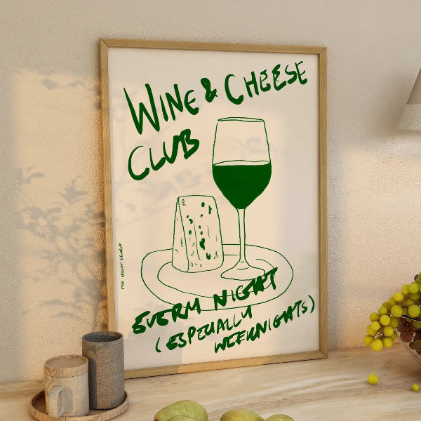 Affiche A3 – Wine & Cheese Club 🧀🍷
