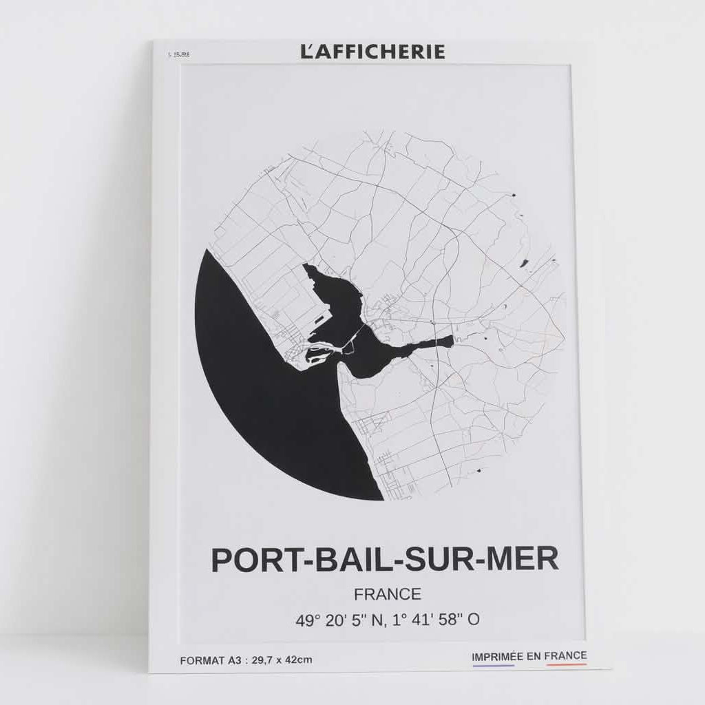 Affiche A3 – Plan de Port‑Bail‑sur‑Mer
