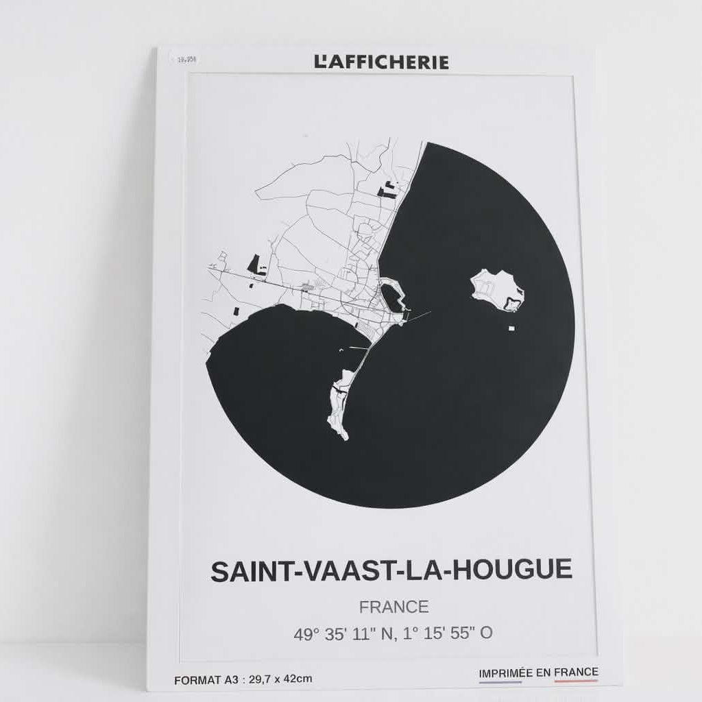 Affiche A3 – Plan de Saint‑Vaast‑la‑Hougue