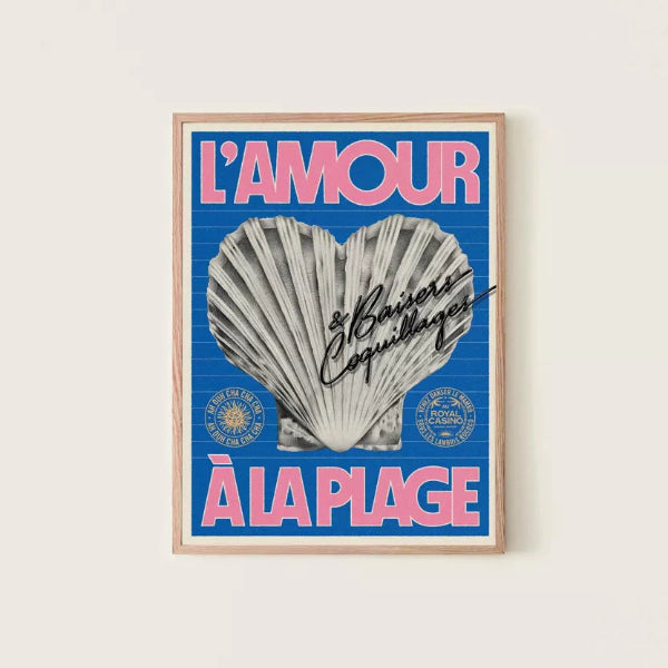 Affiche L’Amour à la plage – Décoration murale 30 x 40 cm 🌊