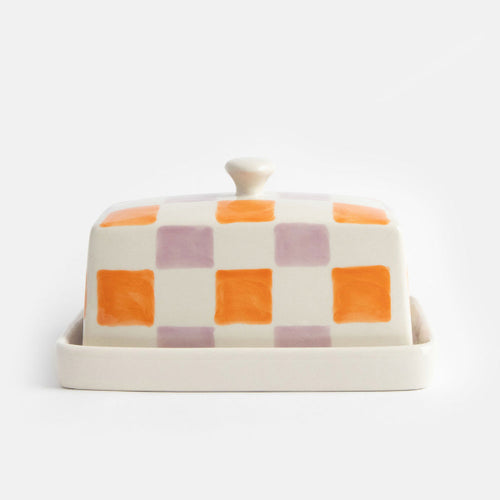 Beurrier à carreaux orange Caroline Gardner