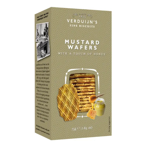 Biscuits Apéritifs Gaufres Fromage Miel & Moutarde – Verduijn’s – 75 g