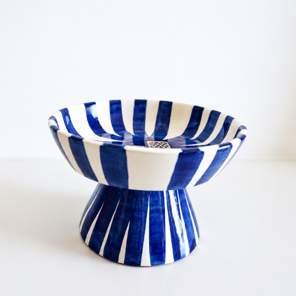 Coupe à pied Casa Cubista en céramique artisanale – Ø 16 x H 10 cm ✨