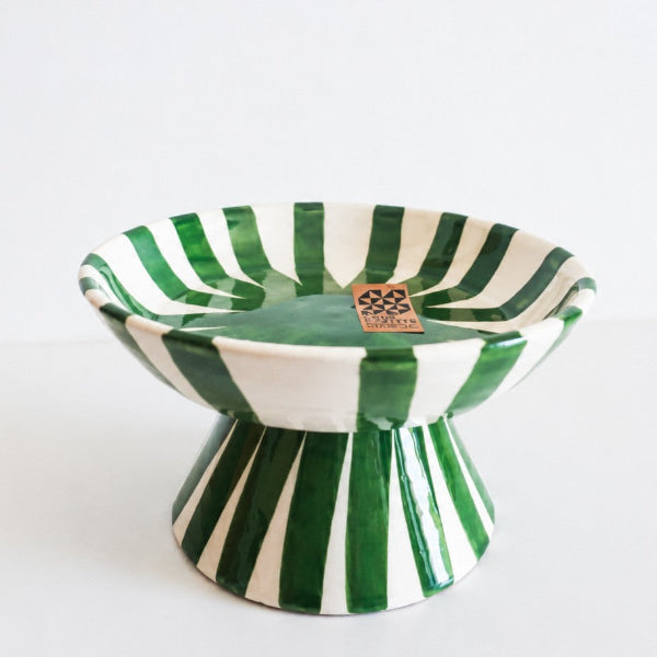 Coupe à pied Casa Cubista en céramique artisanale – Ø 16 x H 10 cm ✨