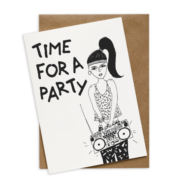 Carte de vœux Time for a Party – Helen B 🎉 Carte illustrée