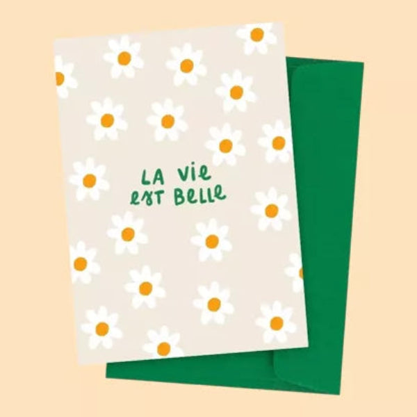 Carte postale La vie est belle – Cherry | Atelier Yuzu