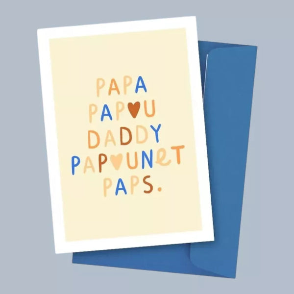 Carte postale Papa – Atelier Yuzu 💙 Carte A6