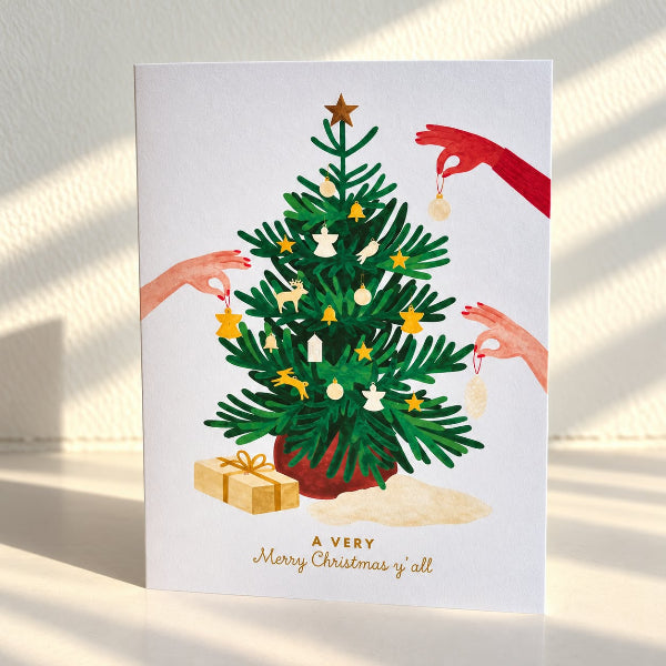 Carte de Noël Sapin chic – Carte de vœux avec dorure