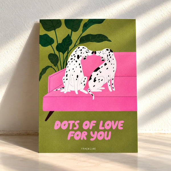 Carte postale Pois – Illustration humoristique de chien