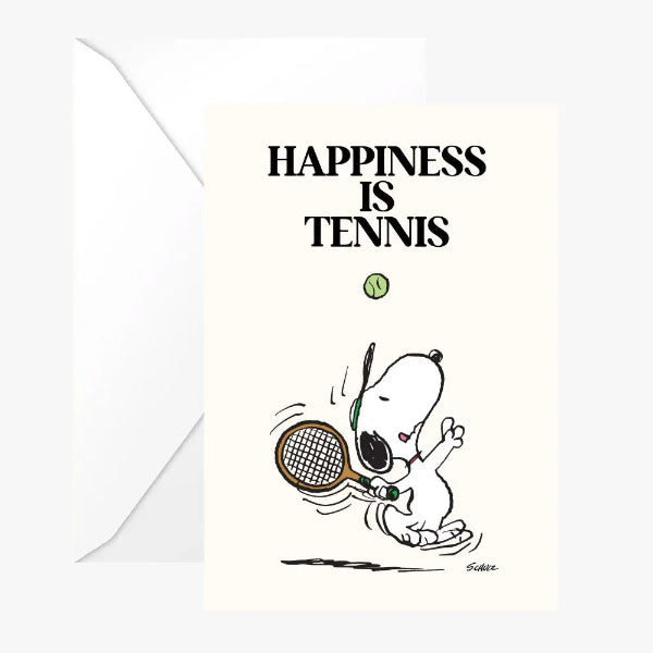 🎾Carte Double Peanuts « Happiness Is Tennis » avec Snoopy