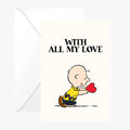 💖 Carte Double Peanuts « With All My Love » avec Snoopy