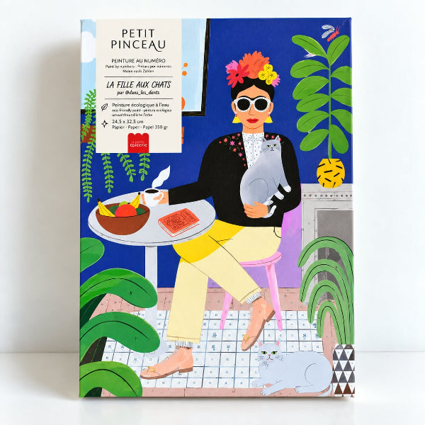 Coffret peinture au numéro – La fille aux chats par Guillaume Denaudhomme