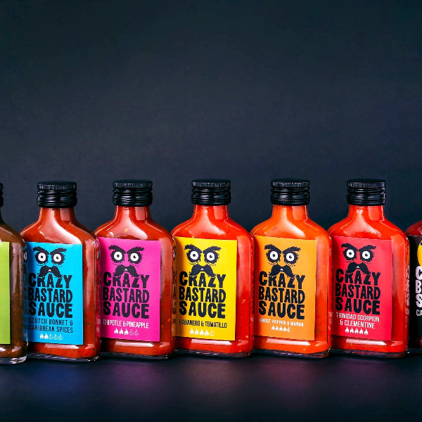 Coffret Crazy Bastard Sauces 7x100ml - Sauces Piquantes esprit Hot Ones