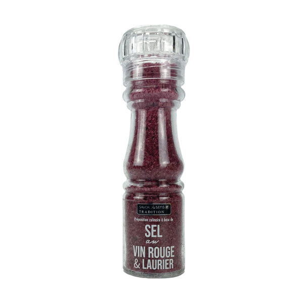 Moulin à Sel Vin Rouge & Laurier Rechargeable – Assaisonnement Gourmand