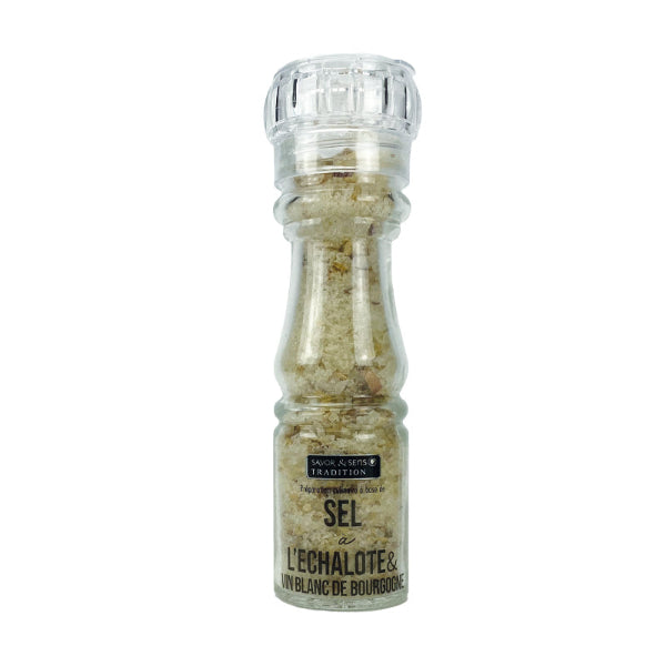 Moulin à Sel Échalote & Vin Blanc de Bourgogne Rechargeable – Assaisonnement Raffiné
