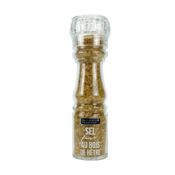 Moulin à Sel Fumé au Bois de Hêtre Rechargeable – Saveur Fumée Intense