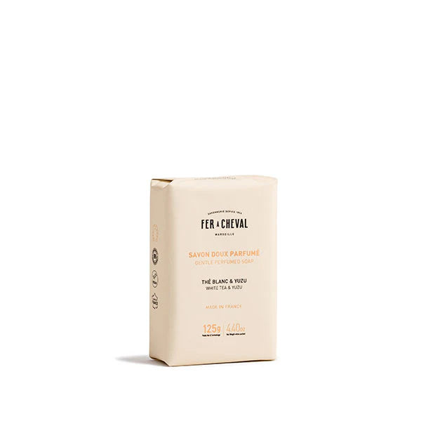 🫧 Savon de Marseille Thé Blanc & Yuzu – Fer à Cheval Surgras 96% Naturel 🍃✨