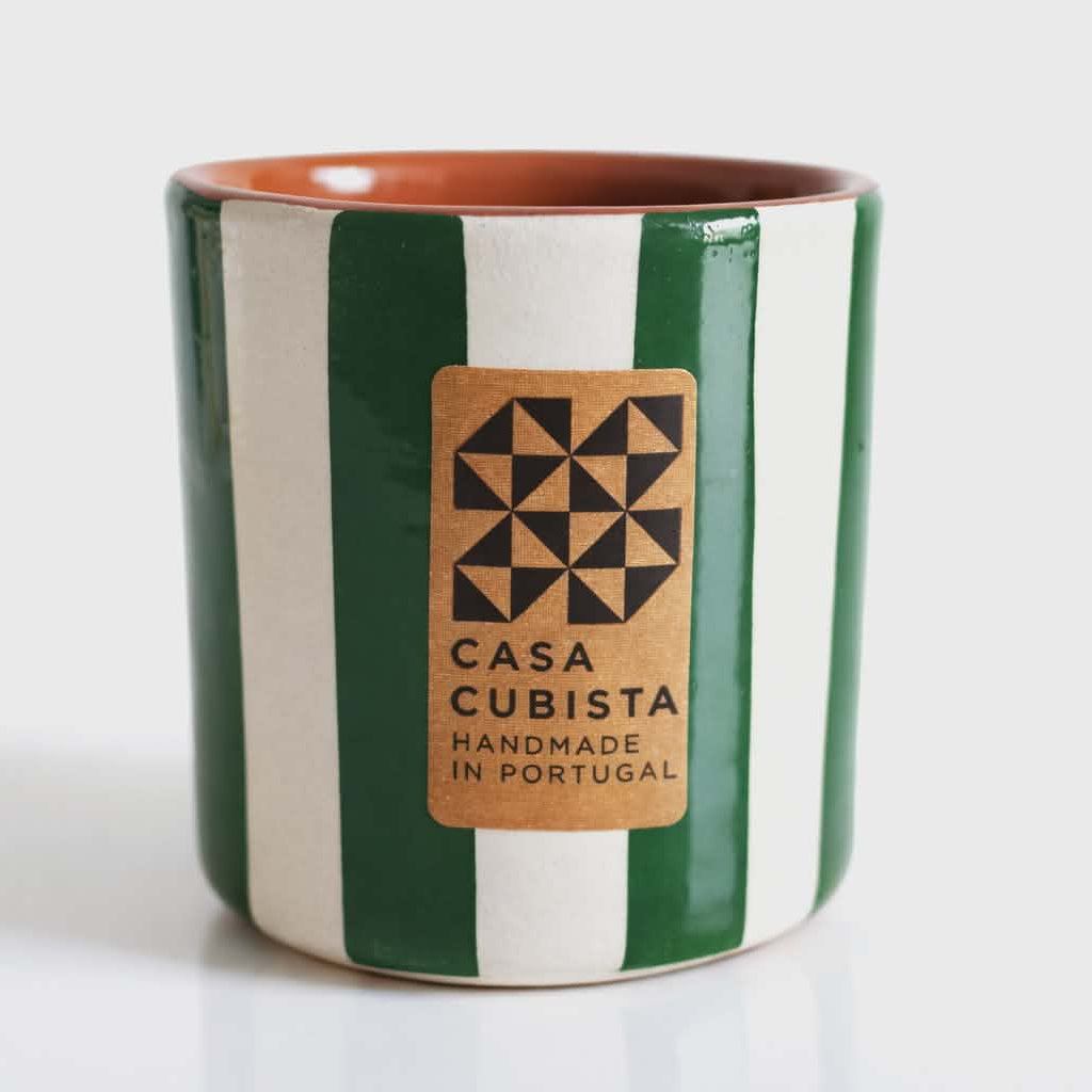 Tasse Expresso rayé vertical Casa Cubista artisanat portugais