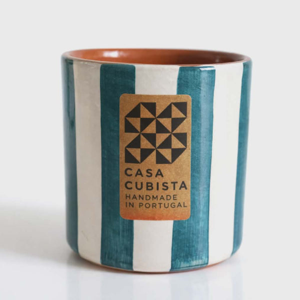 Tasse Expresso rayé vertical Casa Cubista artisanat portugais