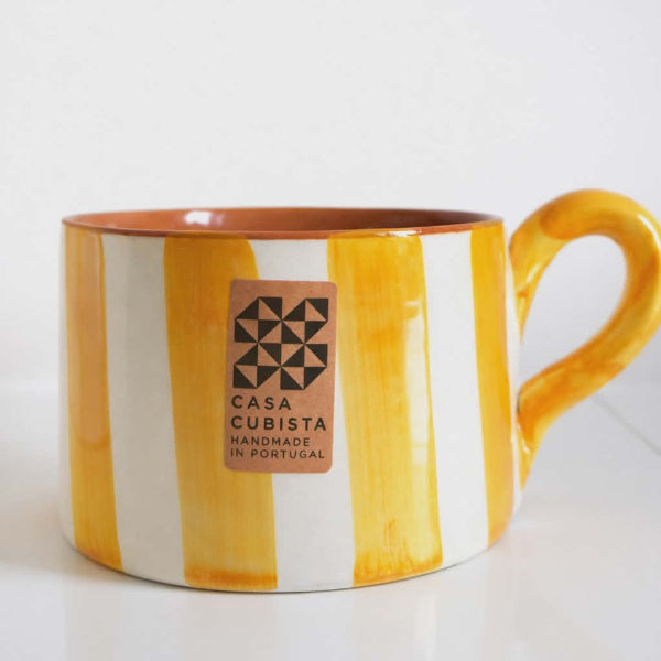 Tasse large rayé Casa Cubista artisanat portugais