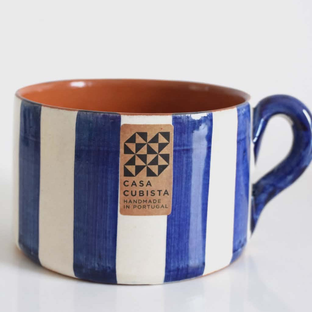 Tasse large rayé Casa Cubista artisanat portugais
