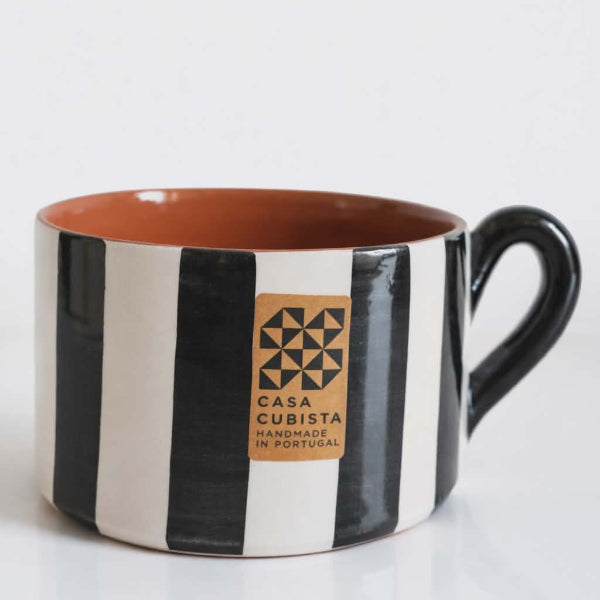 Tasse large rayé Casa Cubista artisanat portugais