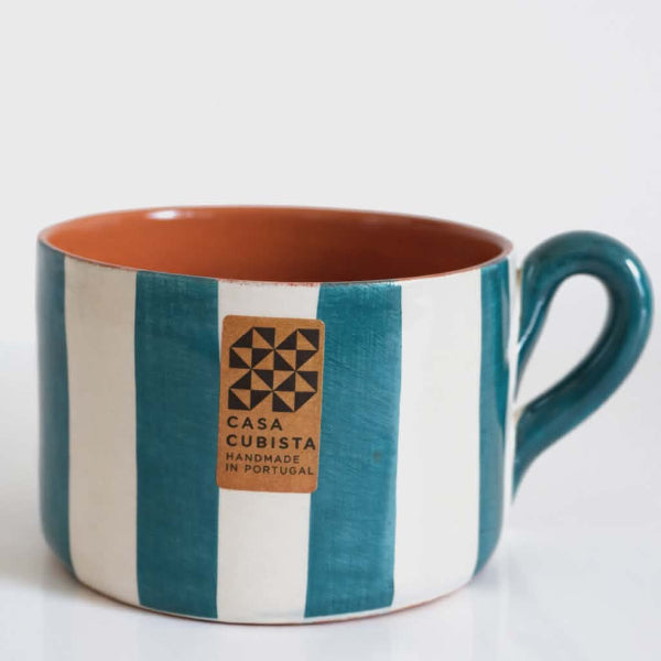 Tasse large rayé Casa Cubista artisanat portugais