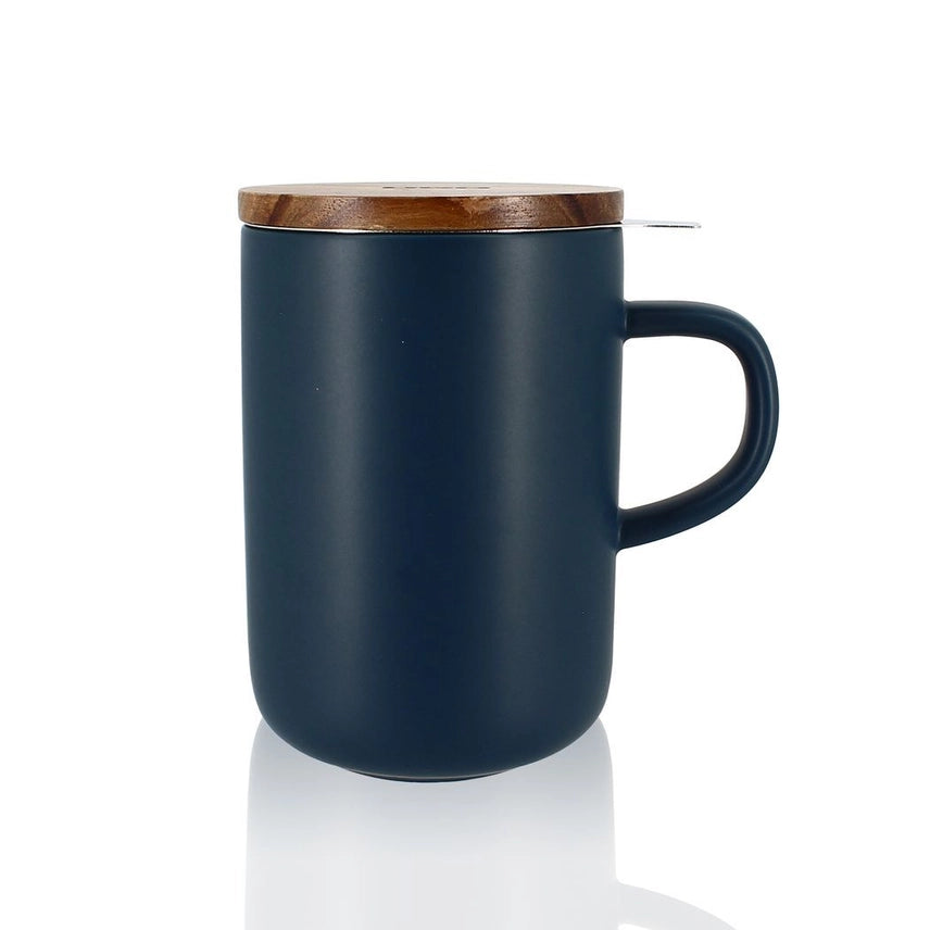Tisanière en grès avec couvercle en acacia et filtre – 475 ml ☕