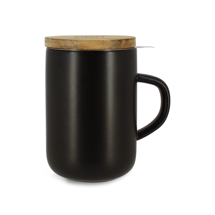 Tisanière en grès avec couvercle en acacia et filtre – 475 ml ☕