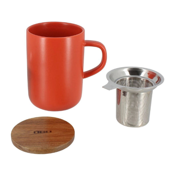 Tisanière en grès avec couvercle en acacia et filtre – 475 ml ☕