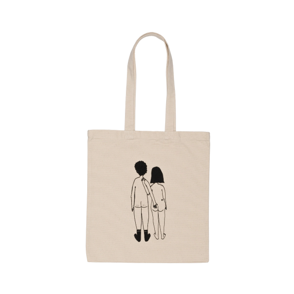Sac tote en coton « Naked couple » illustration helen b.