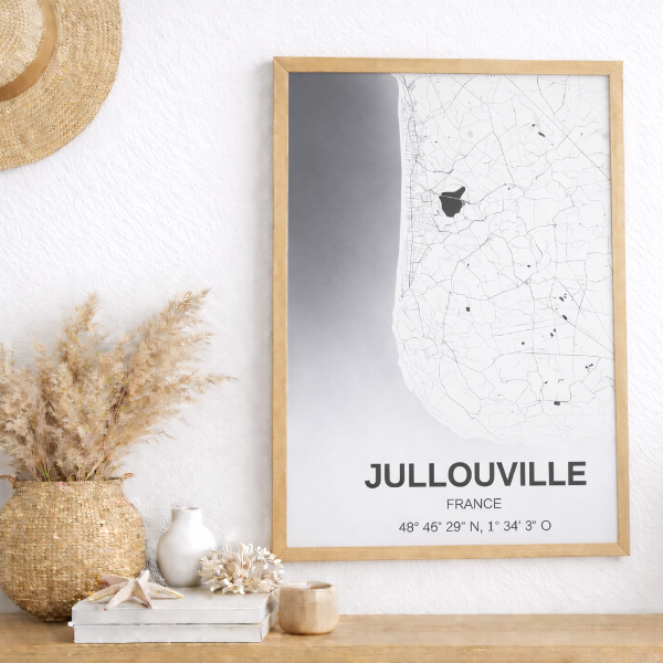 Affiche Normandie – Plan de Siouville-Hague | Déco Murale