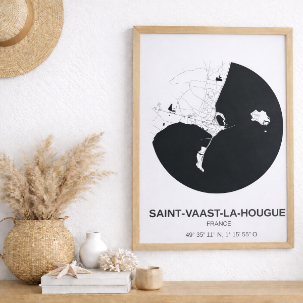 Affiche A3 – Plan de Saint‑Vaast‑la‑Hougue