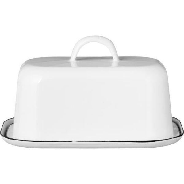 Beurrier en émail bleu clair ou blanc