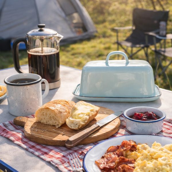Beurrier en Émail – Le petit plaisir du petit-déj au camping