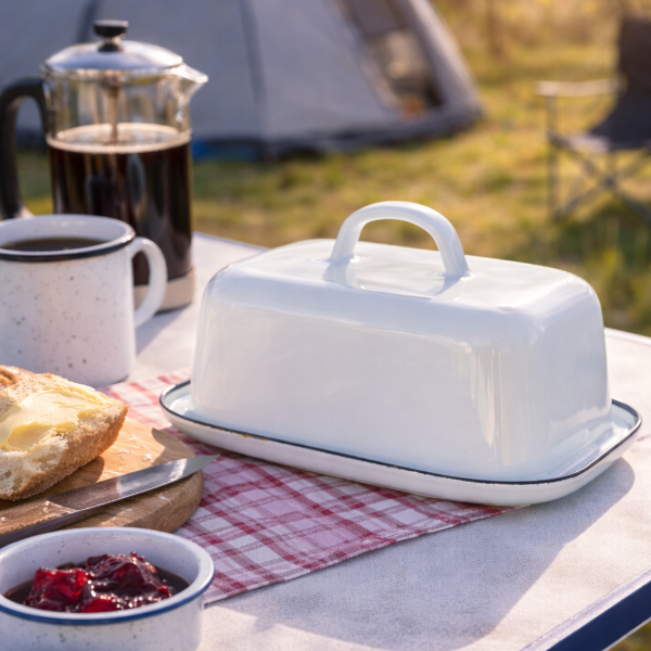 Beurrier en Émail – Le petit plaisir du petit-déj au camping
