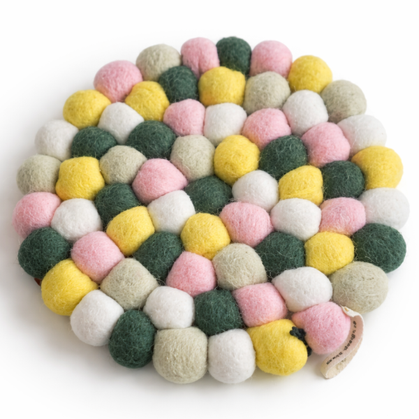 Dessous de plat design en laine – Coloré & graphique