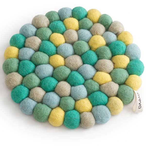 Dessous de plat design en laine – Coloré & graphique