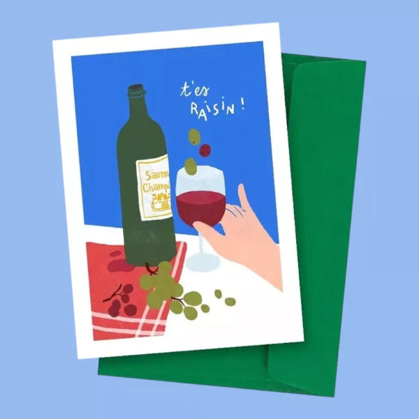 Carte postale “T’es raisin” – Illustration Atelier Yuzu