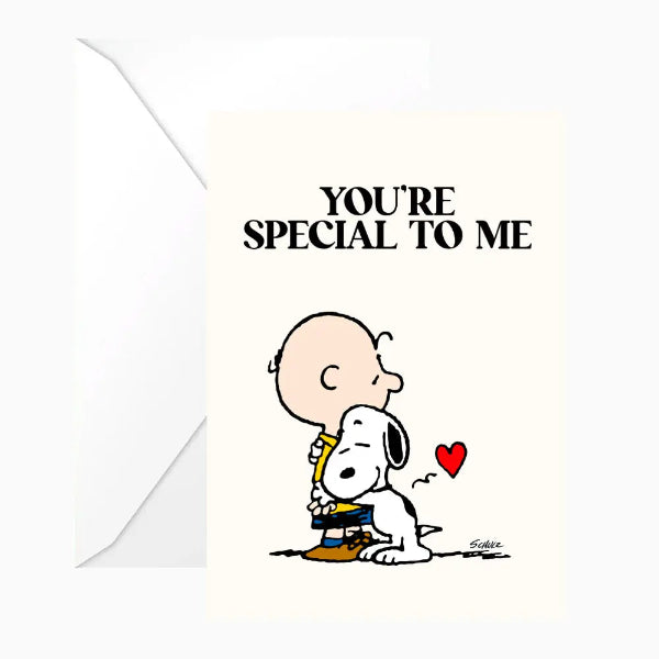 💖 Carte Double Peanuts « You're Special to Me » avec Snoopy