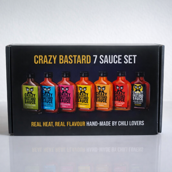 Coffret Crazy Bastard Sauces 7x100ml - Sauces Piquantes esprit Hot Ones