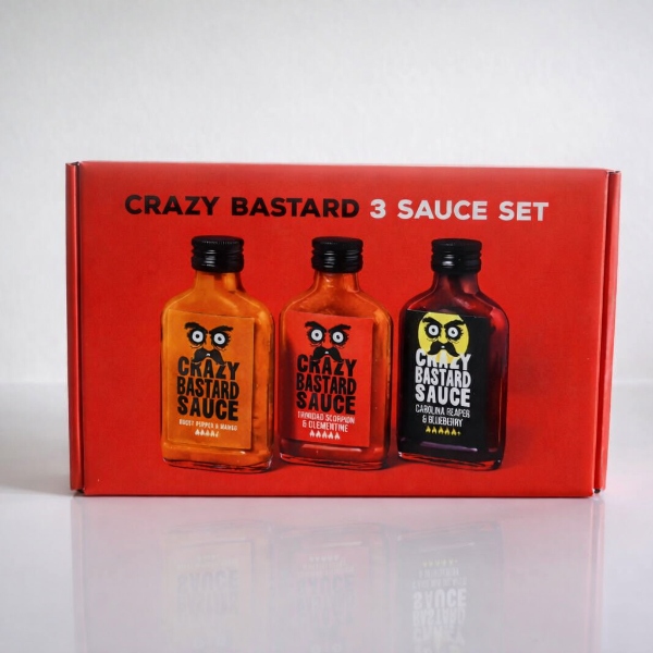 Coffret Crazy Bastard Sauces 3x100ml - Sauces Piquantes esprit Hot Ones