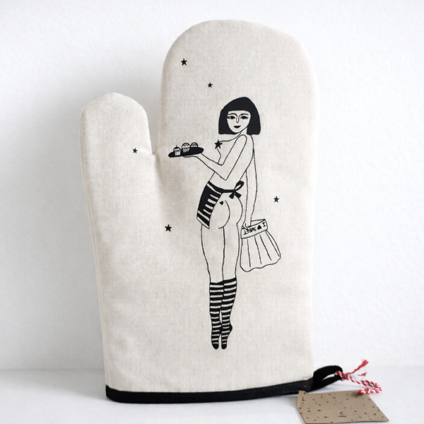 Gant de cuisine “Fille de Cupidon” – Illustration Helen B