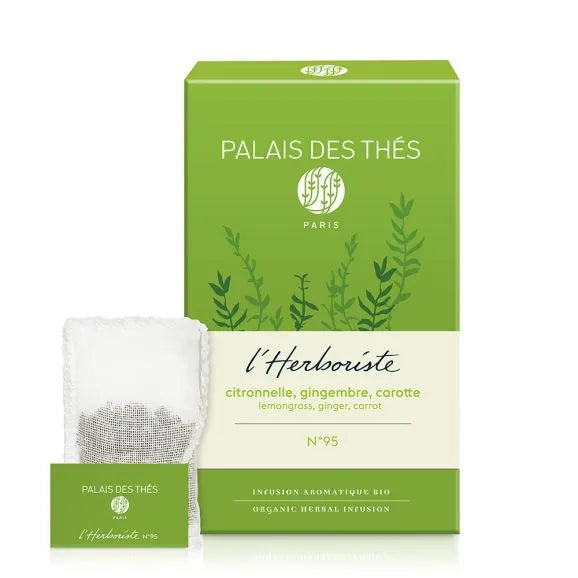 L’Herboriste N°95 Bio Palais des Thés – infusion citronnelle gingembre 20 sachets mousselines
