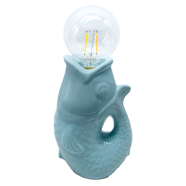 Lampe LED Poisson en Faïence – L’esprit bord de mer à la maison