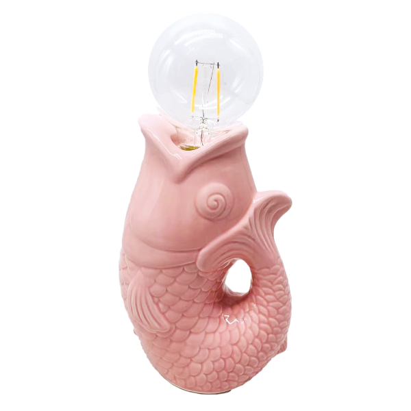 Lampe LED Poisson en Faïence – L’esprit bord de mer à la maison