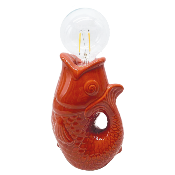 Lampe LED Poisson en Faïence – L’esprit bord de mer à la maison