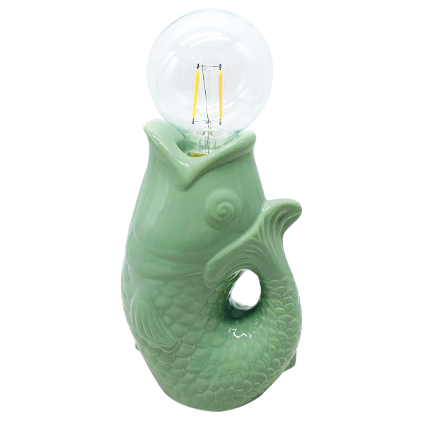 Lampe LED Poisson en Faïence – L’esprit bord de mer à la maison