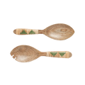 Lot de 2 Couverts de Service Folk S – Vert en Bois de Manguier