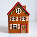 Maison photophore de Noël Stillenat – Couronne sur la porte